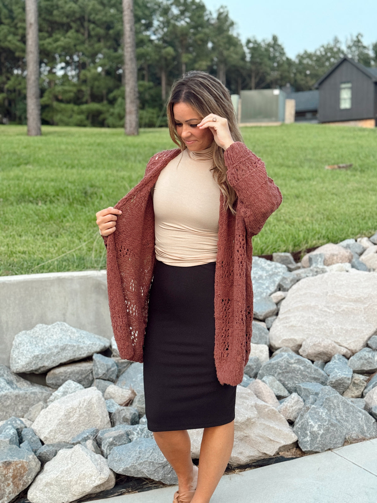 The Rustic Brick Cardigan