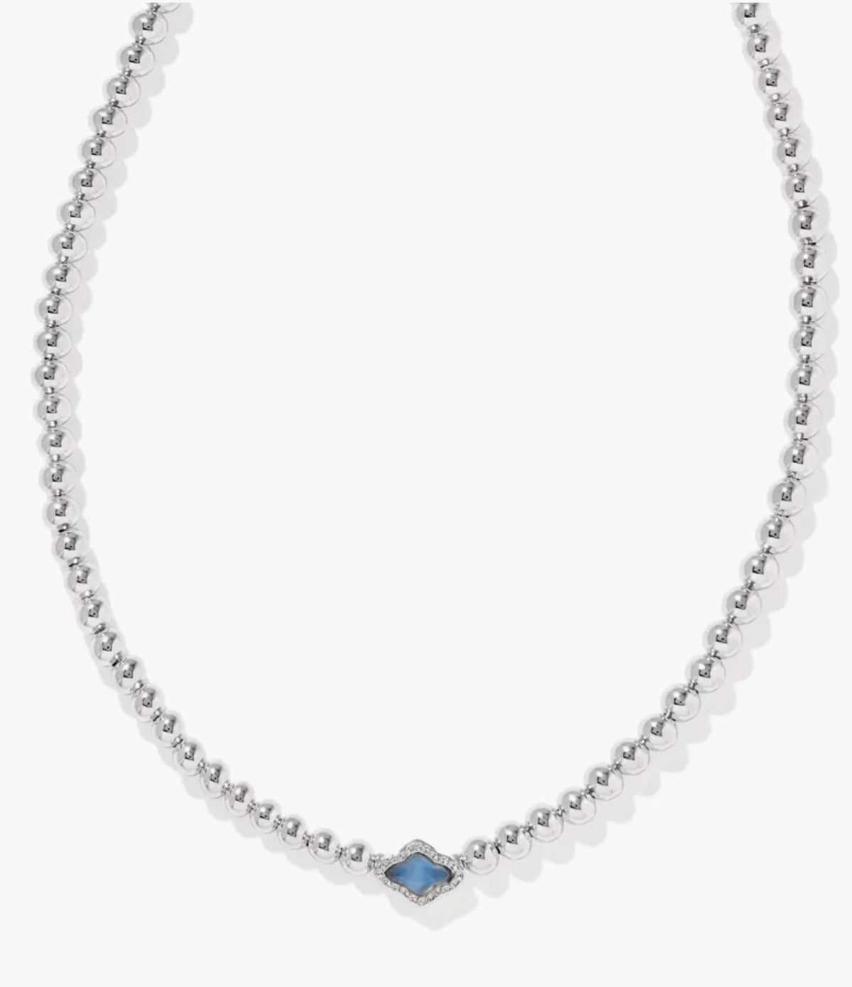 jewelry-necklace-silver-Kendra Scott-white-blue-mother of pearl-beaded